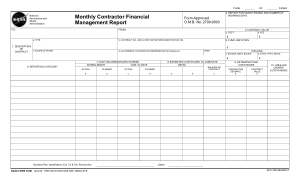Monthly Contractor Financial Management Report Template
