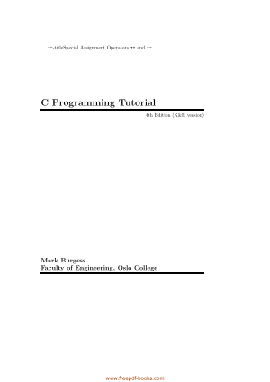 C Programming Tutorial 4th Edition