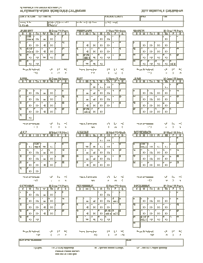 Monthly Work Schedule Calendar Template