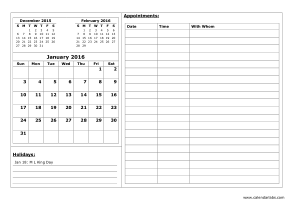 Printable Monthly Appointment Calendar Template