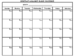 Printable Monthly Planning Calendar Template