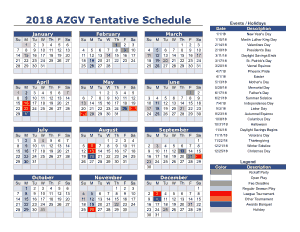 Yearly Tentative Event Schedule Calendar Template