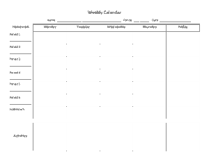 Free Download PDF Books, Free Weekly Calendar Template