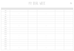 Free Download PDF Books, Ideal Weekly Calendar Template