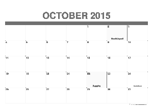 October Weekly Planning Calendar Template