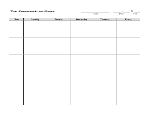 Weekly Advanced Planning Calendar Template