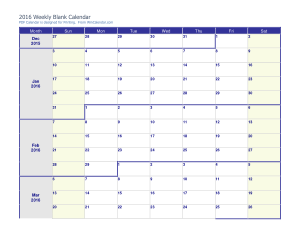 Weekly Blank Calendar Template