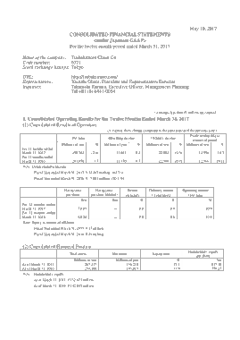 Consolidated Financial Statement Template