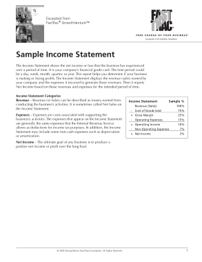 Sample Income Statement Template