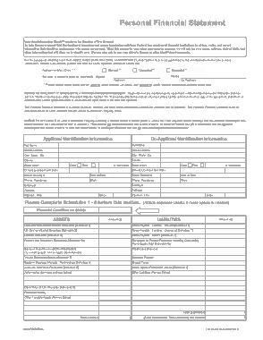 Lender Personal Financial Statement Template
