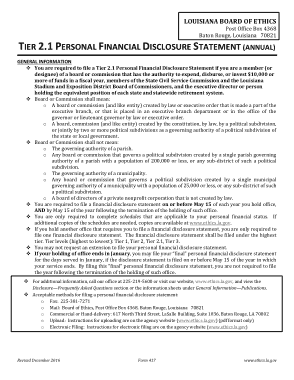 Personal Financial Disclaimer Statement Form Template