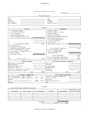 Personal Financial Statement Form Sample Template