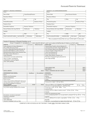 Personal Financial Statement Format Template