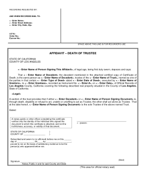 Free Download PDF Books, Affidavit Death of Trustee Example Template