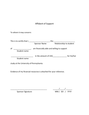 Free Download PDF Books, Affidavit of Financial Support Template