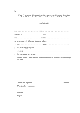 Free Download PDF Books, Birth Certificate Affidavit Template