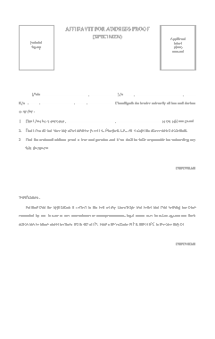 Verification of Address Affidavit Form Template