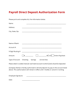Free Download PDF Books, Payroll Direct Deposit Authorization Form Template
