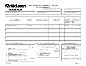 Group Underwriting Roster Payroll Register Template