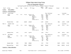 Manufacturing Company Payroll Register Report Template
