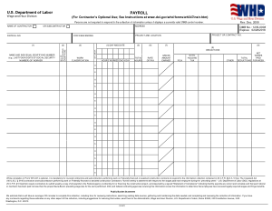 Blank Payroll Form Example Template