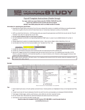 Group Payroll Instruction Template