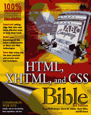 Free Download PDF Books, HTML XHTML And CSS Bible