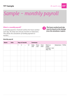 Sample Monthly Payroll Template