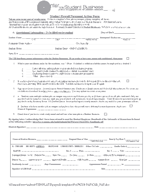 Student Payroll Personnel Action Form Template