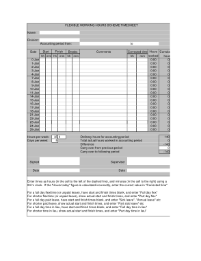Free Download PDF Books, Flexible Working Hours Payroll Timesheet Template