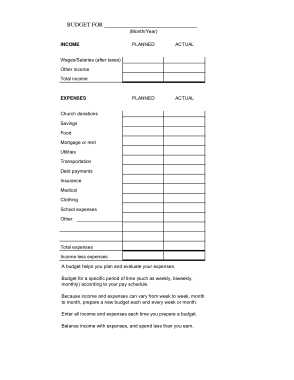 Family Budget Activity Worksheet PDF Template