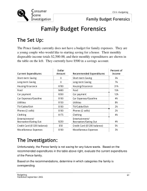 Family Budget Forensics Template