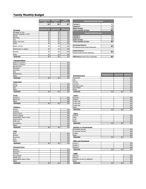 Free Download PDF Books, Family Monthly Budget Worksheet Template