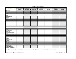 Budget Tracking Spreadsheet Template