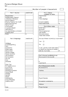Sample Personal Budget Sheet Template