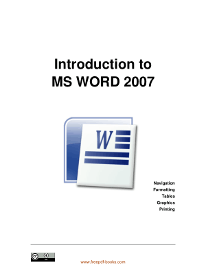 Free Download PDF Books, Introduction To Ms Word 2007