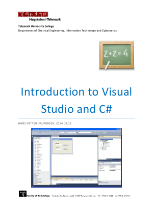 Introduction To Visual Studio And C#