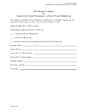 Construction Project Management and Lead Proposal Template