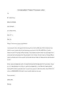Construction Project Proposal Letter Template