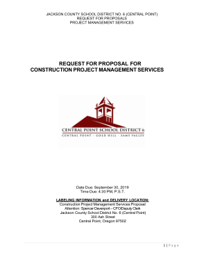 Request for Proposal for Construction Project Management Services Template
