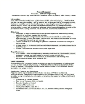 Software Engineering Project Proposal Example Template
