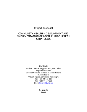 Community Health Development Project Proposal Template
