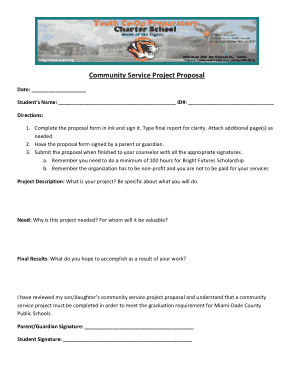 Community Service Project Proposal Template