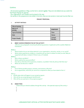 Organization Project Proposal Outline Sample Template
