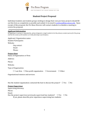 Proposal for Student Project Template