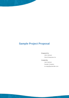 Sample Project Pricing Proposal Template