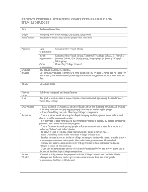 Sample Project Proposal Form Template