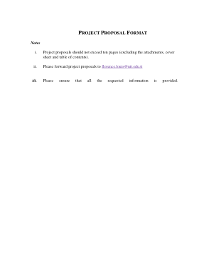 Sample Project Proposal Frormat and Guide Template
