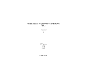Thesis Degree Project Proposal Template