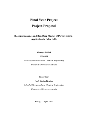 University Final Year Project Proposal Template